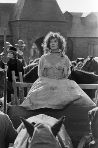 Images Dated 16th October 1981: Lesley-Anne Down on the set of The Hunchback of Notre Dame at Pinewood Studios