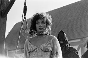 Images Dated 16th October 1981: Lesley-Anne Down on the set of The Hunchback of Notre Dame at Pinewood Studios