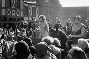 Images Dated 16th October 1981: Lesley-Anne Down on the set of The Hunchback of Notre Dame at Pinewood Studios