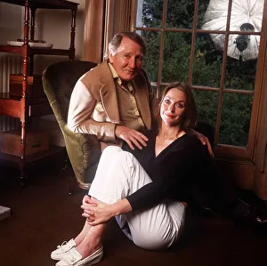 Leslie Philips with his actress wife Angela Scoular - April 1988. 01/04/1988 Leslie Philips with his actress wife Angela Scoular - April 1988. 01/04/1988