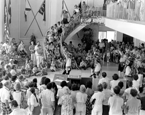 Lib - Friendship Force - The Killingworth Sword Dancers entertain the crowd in Stone Lib - Friendship Force - The Killingworth Sword Dancers entertain the crowd in Stone