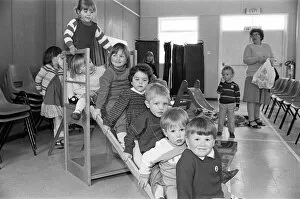 Images Dated 7th May 1986: Life was full of ups and downs for these youngsters at St Thomas Church mother