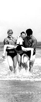 Lifeguards practising their saving skills in June 1965 Lifeguards practising their saving skills in June 1965