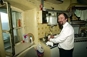 Lighthouse keeper Colin Jones seen here washing up during this last relief tour to Lighthouse keeper Colin Jones seen here washing up during this last relief tour to