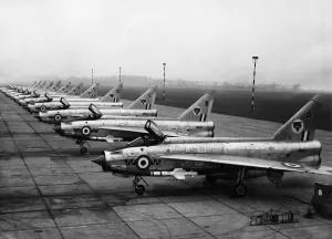 A line up of aircraft of Number 74 Squadron at RAF Coltishall, Norfolk A line up of aircraft of Number 74 Squadron at RAF Coltishall, Norfolk