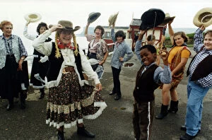 Images Dated 24th July 1997: Line dancers the Saltburn Stompers are going for a record breaking attempt on a