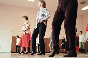 Line dancing at Billingham Forum. 18th February 1998