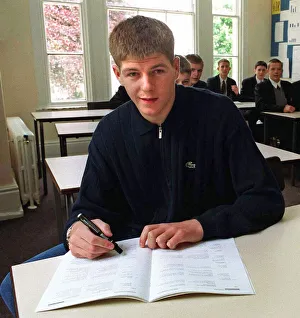 Liverpool FC player Steven Gerrard visits his former school Cardinal Heenan High school Liverpool FC player Steven Gerrard visits his former school Cardinal Heenan High school