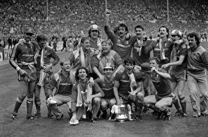 Images Dated 11th May 1986: Liverpool FC after winning the FA Cup 1986 Liverpool v Everton at Wembley