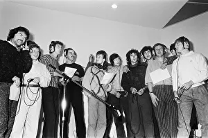 Liverpool Football team line up in the Yellow 2 recording studio in Stockport2 to record Liverpool Football team line up in the Yellow 2 recording studio in Stockport2 to record