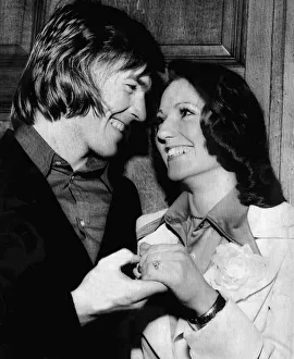 Liverpool footballer Kenny Dalglish with his wife Marina Harkins May 1974 Liverpool footballer Kenny Dalglish with his wife Marina Harkins May 1974