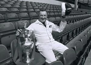 Liverpool manager Bob Paisley with the league champioship cup 1982 Overalls