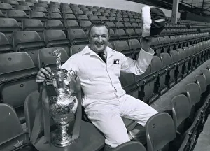 Liverpool manager Bob Paisley with the league champioship cup 1982 Overalls Liverpool manager Bob Paisley with the league champioship cup 1982 Overalls