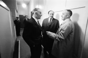 Liverpool manager Bill Shankly chats to Spurs manager Bill Nicholson and Harry Potts Liverpool manager Bill Shankly chats to Spurs manager Bill Nicholson and Harry Potts