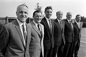 Images Dated 8th July 1971: Liverpool manager Bill Shankly (left) and his new team of backroom staff (left to right)