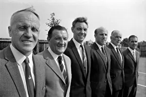 Images Dated 8th July 1971: Liverpool manager Bill Shankly (left) and his new team of backroom staff (left to right)