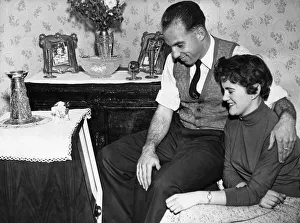 Liverpool full back Ronnie Moran with his girlfriend Joyce watching television at home Liverpool full back Ronnie Moran with his girlfriend Joyce watching television at home