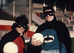 Liverpool stars Kevin Keegan and John Toshack dressed as Robin