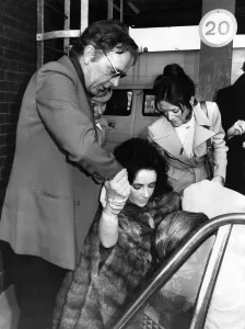 Liz Taylor and Richard Burton at Heathron Airport today December 1973 Liz Taylor and Richard Burton at Heathron Airport today December 1973