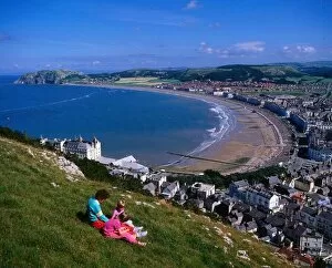 Images Dated 1st June 1993: Llandudno Wales June 1993 view from hillside of beach and sea