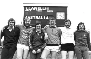 Five of Llanelli's Welsh internationals. l-r Roy Bergiers, Derek Quinnell Five of Llanelli's Welsh internationals. l-r Roy Bergiers, Derek Quinnell