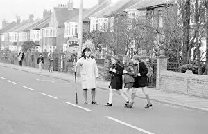 Images Dated 1st January 1972: Lollipop lady, Redcar, 1972