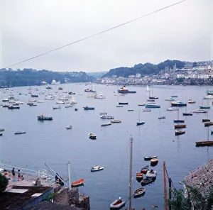 Looking down from Polruan across the River Fowey, Cornwall. 1973 Looking down from Polruan across the River Fowey, Cornwall. 1973