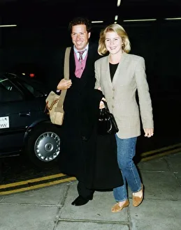Lord Linley the son of Princess Margaret with his wife Serena Stanhope after they arrived Lord Linley the son of Princess Margaret with his wife Serena Stanhope after they arrived