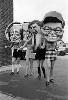 Images Dated 11th November 1970: Lord Mayors Show in London November 1970 Effigies of l-r Kenny Everett David