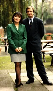 Lorraine Kelly television presenter green jacket grey skirt Lorraine Kelly television presenter green jacket grey skirt