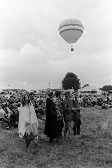 Love in a Woburn Abbey August 1967 Hippies watch flowers dropping from the hot-air Love in a Woburn Abbey August 1967 Hippies watch flowers dropping from the hot-air