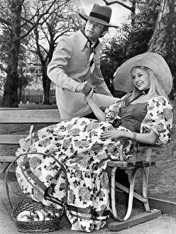 Images Dated 26th May 1972: Lovely Jenny Clare looks a real Southern belle in a full-skirted party dress by Kati