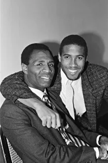 Luther Blissett Collection: Luther Blissett, (left, in striped tie) and John Barnes (right