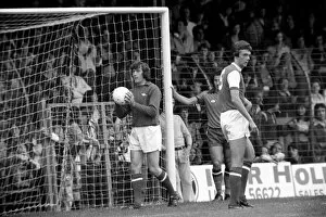 Luton Town. vs. Arsenal. Pat Jennings with the ball. August 1977 77-04352-044