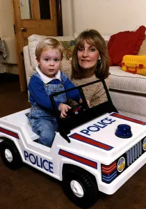Images Dated 15th March 1991: Lynn Stapleton tv presenter and wife of John Stapleton with her son
