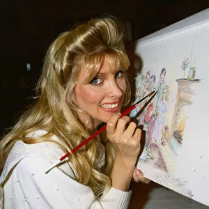 Lynsey de Paul singer August 1992 painting holding brush