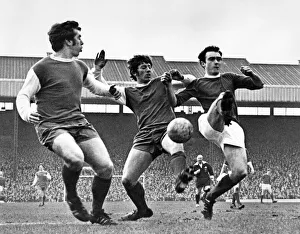 Machester United v Sheffield Wednesday. John Aston (3rd left Machester United v Sheffield Wednesday. John Aston (3rd left