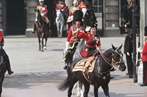 House Of Windsor Gallery: Her Majesty Queen Elizabeth II takes the salute on Horse Guards Parade