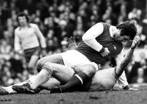 Malcolm McDonald Football Player of Arsenal - is about to punch Kevin Beattie of Malcolm McDonald Football Player of Arsenal - is about to punch Kevin Beattie of