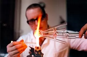 Images Dated 1st December 1997: Malcolm Richardson, apprentice glass blower, at Durham University Science Department