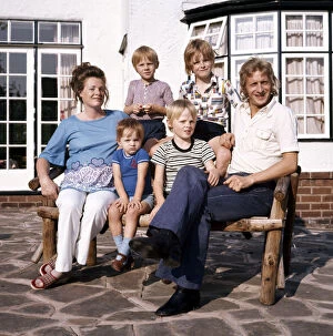 Images Dated 1st January 1974: Manchester City footballer Denis Law pictured at home with his wife
