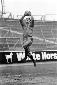 Manchester City goalkeeper Joe Corrigan in action racing to get fit for the big local Manchester City goalkeeper Joe Corrigan in action racing to get fit for the big local