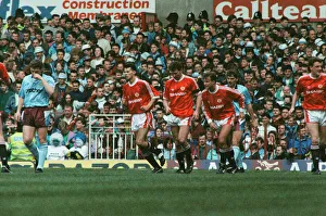Images Dated 4th May 1991: Manchester United 1 v. Manchester City 0. Ryan Giggs is congratulated by team mates