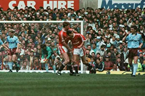 Images Dated 4th May 1991: Manchester United 1 v. Manchester City 0. Ryan Giggs is congratulated by Steve