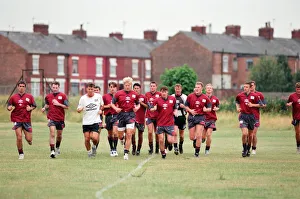 Manchester United in their first day of training. 13th July 1995 Manchester United in their first day of training. 13th July 1995
