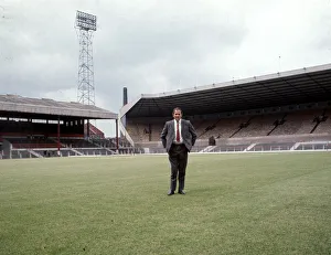 Manchester United manager Wilf McGuiness on the pitch at Old Trafford July 1970 Manchester United manager Wilf McGuiness on the pitch at Old Trafford July 1970