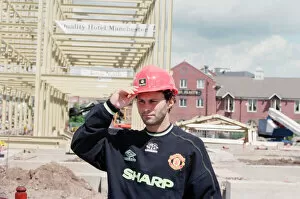 Images Dated 17th July 1998: Manchester United players at the building site of their new hotel