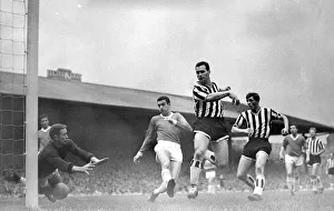 Manchester United versus Newcastle-Harry Greg dives at the ball as United are lucky not Manchester United versus Newcastle-Harry Greg dives at the ball as United are lucky not