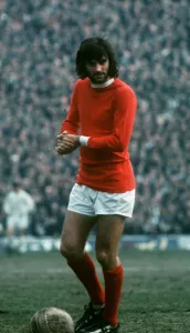 Images Dated 14th March 1970: Manchester Uniteds George Best in action against Leeds in the FA Cup Semi Final match
