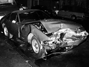 Marc Bolan Ferrari crashed by wife June Feld 1973 Marc Bolan Ferrari crashed by wife June Feld 1973